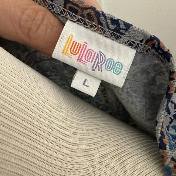 LuLaRoe Sz L Maria Blue Paisley Maxi Dress - Picture 2 of 3